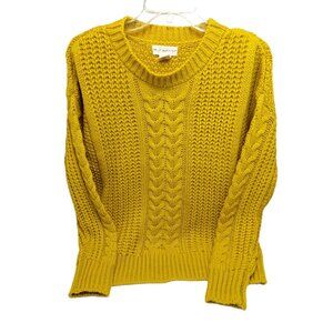 If It Were Me Sweater Womens size Small Ribbed Pullover long sleeve Yellow